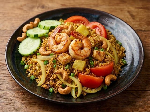 Pineapple fried rice.