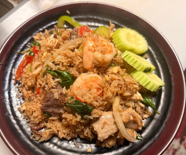 Spicy basil fried rice.